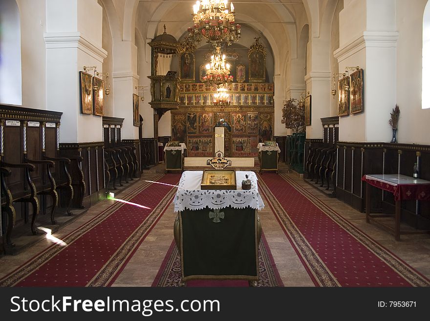 Old orthodox church interior, Kragujevac, Serbia