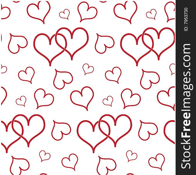 Seamless background with red hearts. Seamless background with red hearts