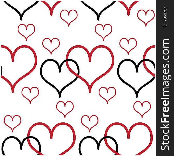 Seamless valentine background with hearts