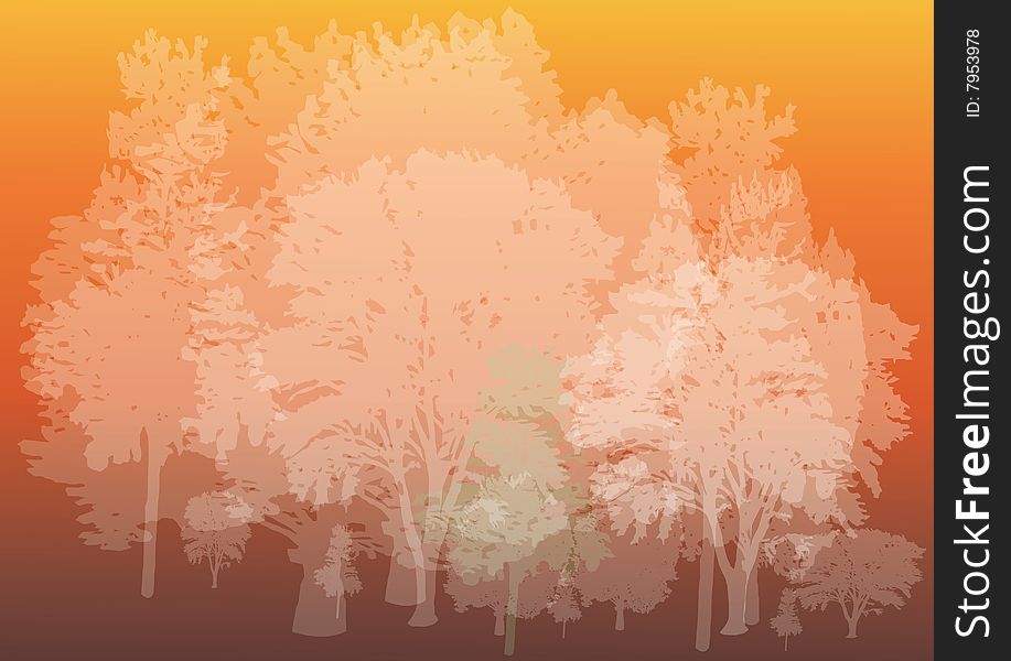 Colorfull background with transparant trees illustration. Colorfull background with transparant trees illustration