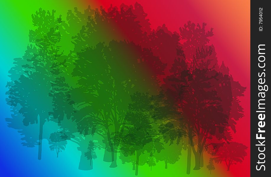 Colorful background with transparant trees. Colorful background with transparant trees
