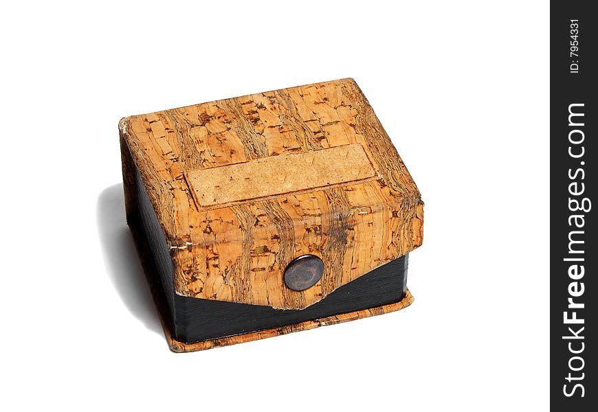 Small cork case isolated over white background