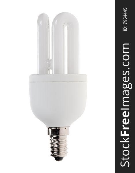 Compact fluoresent lamp (CFL), isolated on a white background