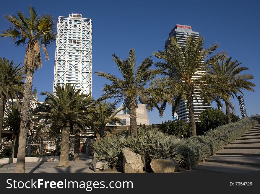 Port Olympique of center of barcelona in Spain. Port Olympique of center of barcelona in Spain