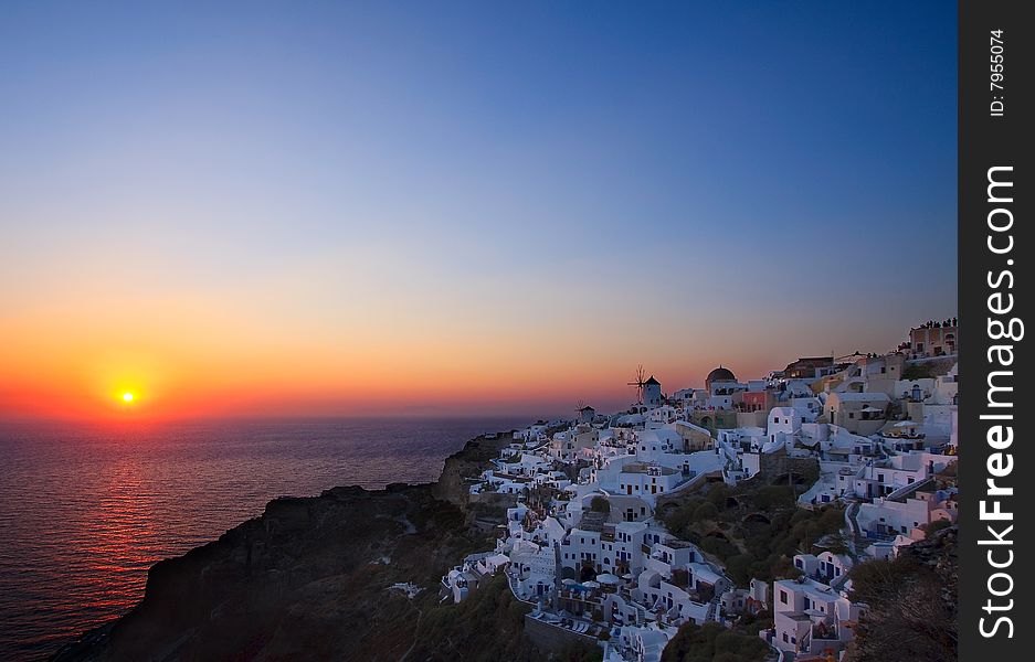 The most famous sunset in the world happens in Oia, Santorini. Hundreds of people come here every day to enjoy sunset. The most famous sunset in the world happens in Oia, Santorini. Hundreds of people come here every day to enjoy sunset.