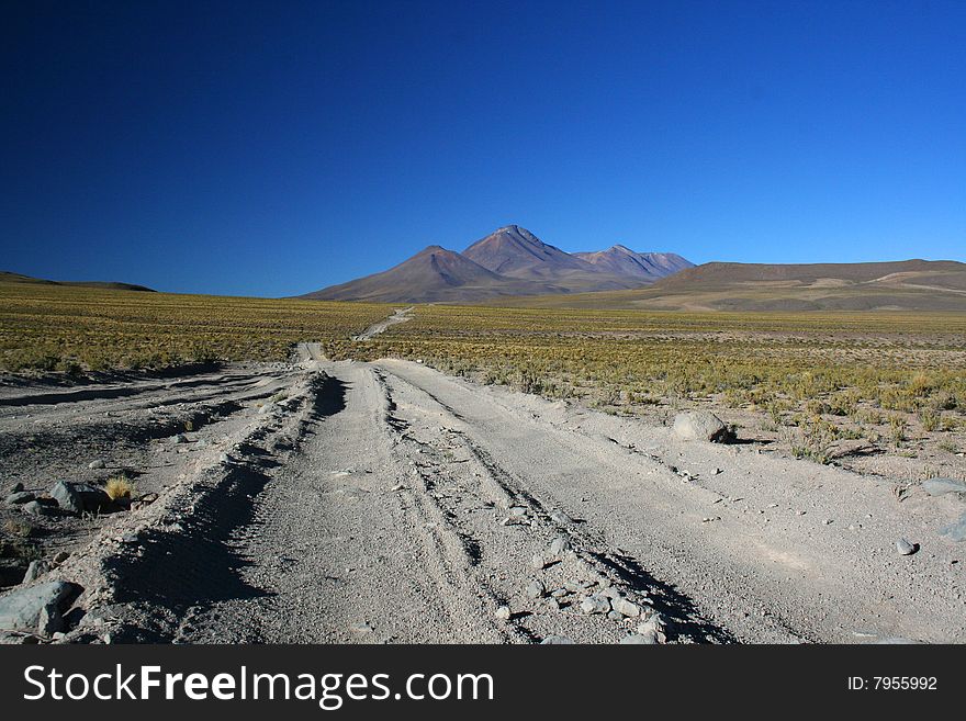 Road in desert (salar - bolivia). Road in desert (salar - bolivia)