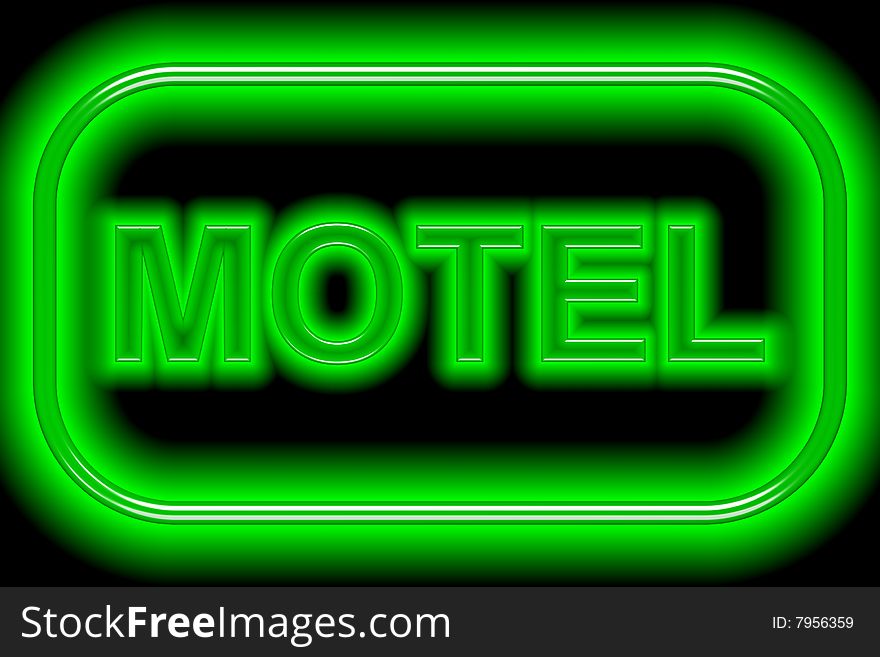 Motel sign - a computer generated image