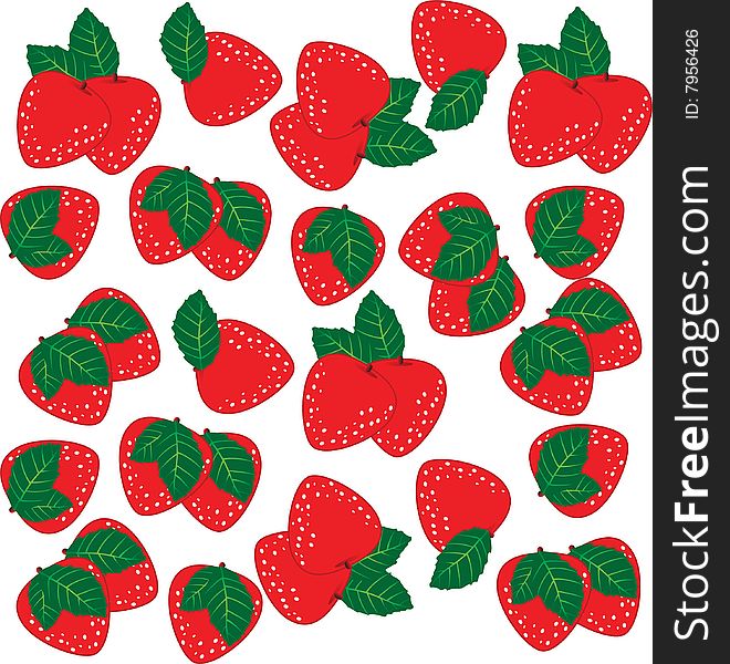 This is a strawberry seamless with isolated white background. This is a strawberry seamless with isolated white background