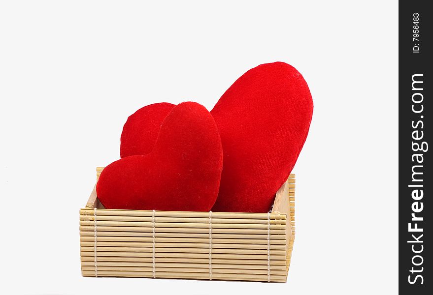 Bamboo Box With Two Hearts