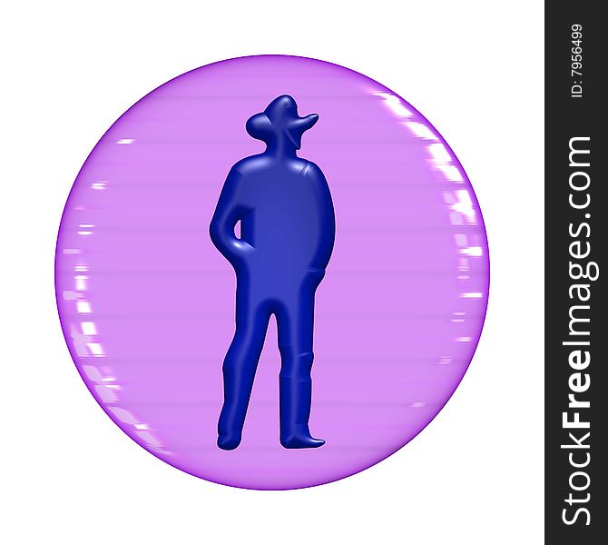 Web button - cowboy - a computer generated image