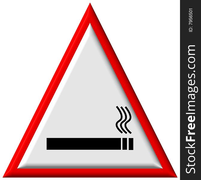 Warning sign - no smoking - computer generated image