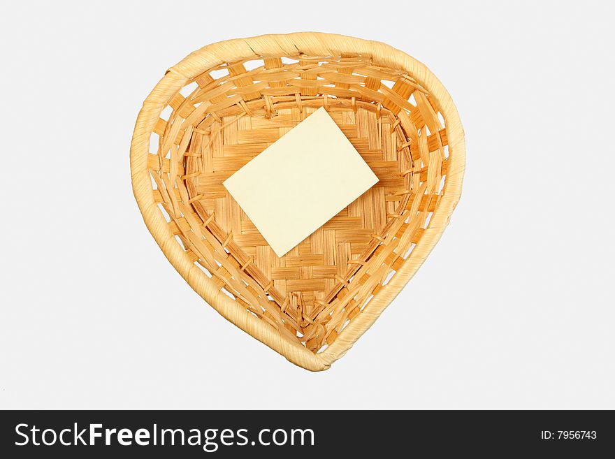 Heart-shaped basket with sheet