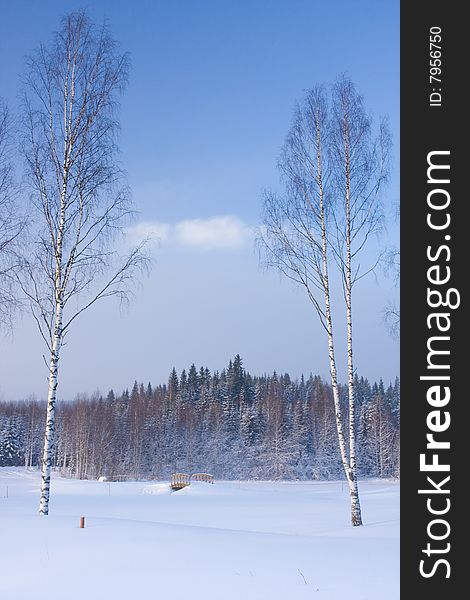 Beautiful winter landscape in Finland. Tahko resort; January 2009. Beautiful winter landscape in Finland. Tahko resort; January 2009