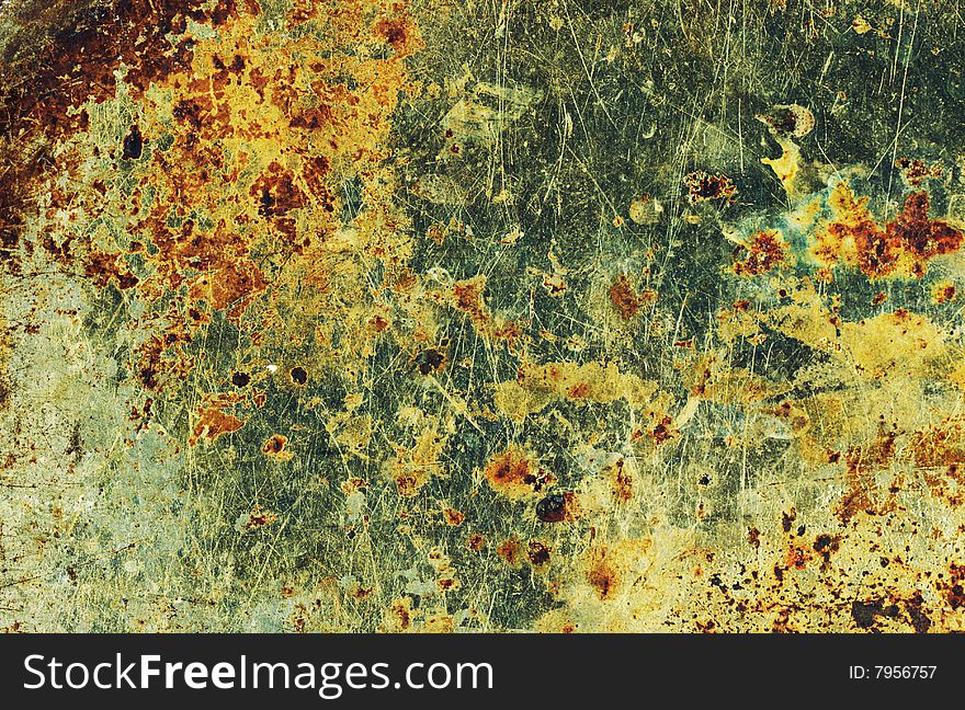 Old Rusty Background With Traces Of An Oil.