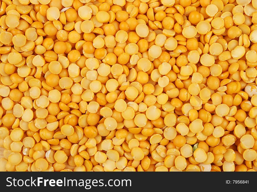 Dried yellow split peas as a background and texture