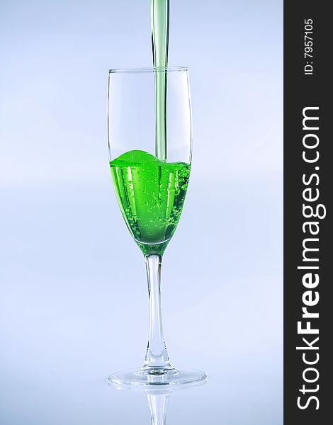 Green Liquid Drink Being Poured