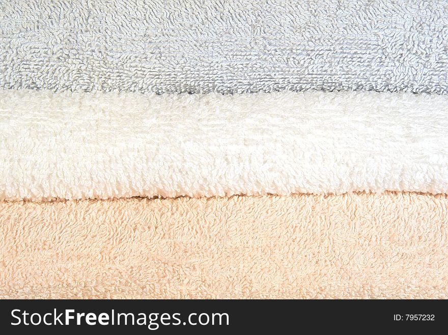 Folded towels texture soft clean terry background