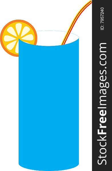 Illustration of a glass with an orange slice