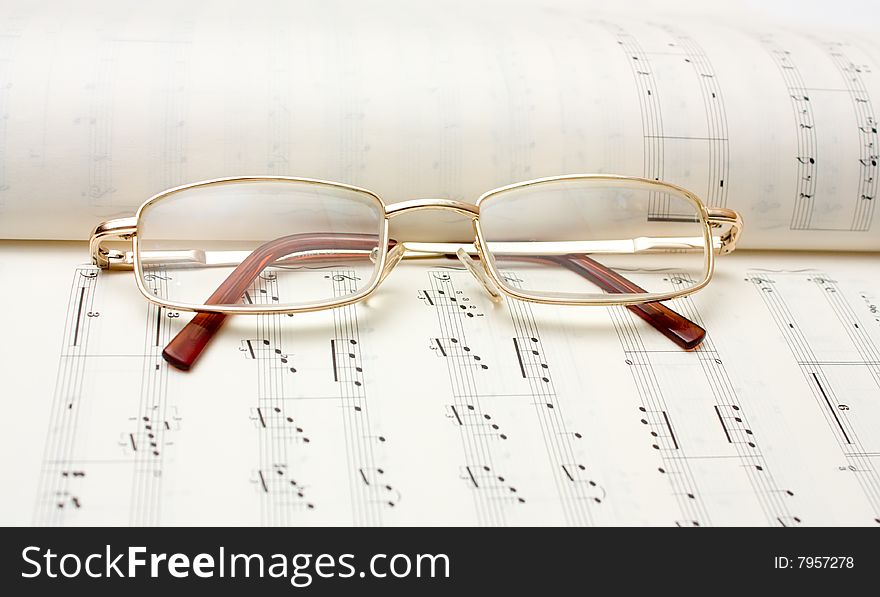Glasses On Book Of Notes