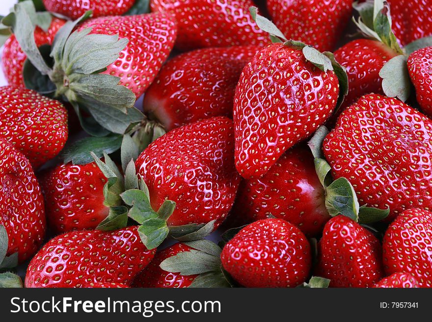 Many Fresh delicious red strawberries. Many Fresh delicious red strawberries