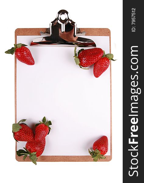 Strawberries On Clipboard
