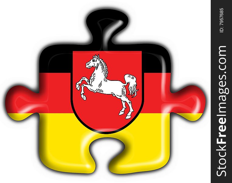Lower Saxony Button Flag Puzzle Shape