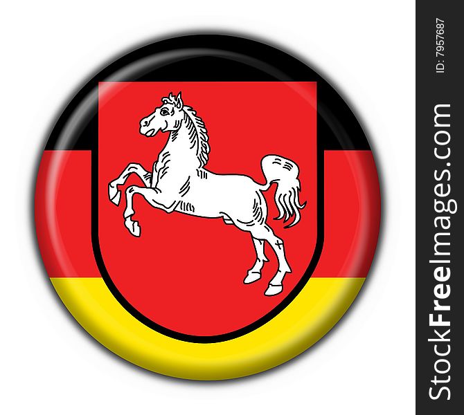 Lower Saxony Button Flag Round Shape