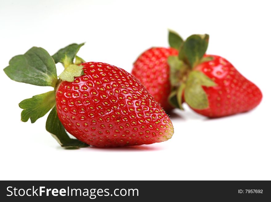 Red strawberries isolated