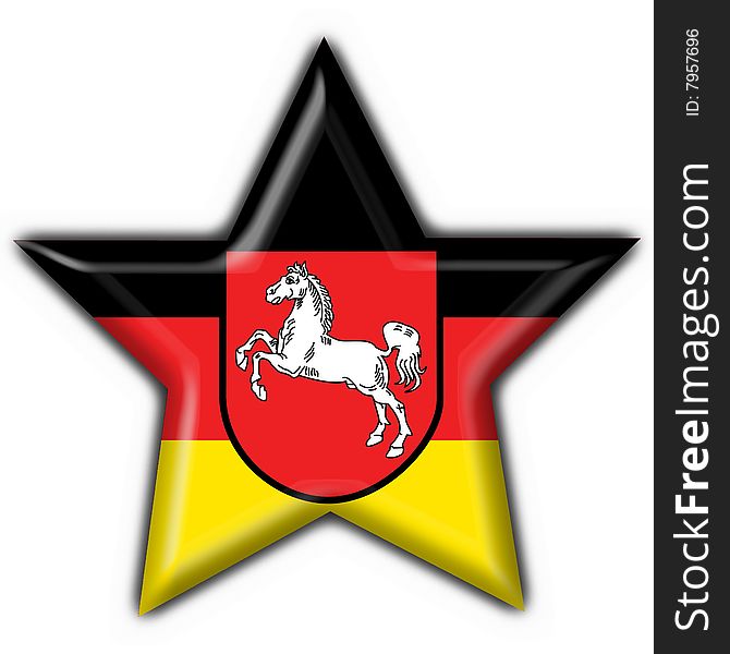 Lower Saxony Button Flag Star Shape