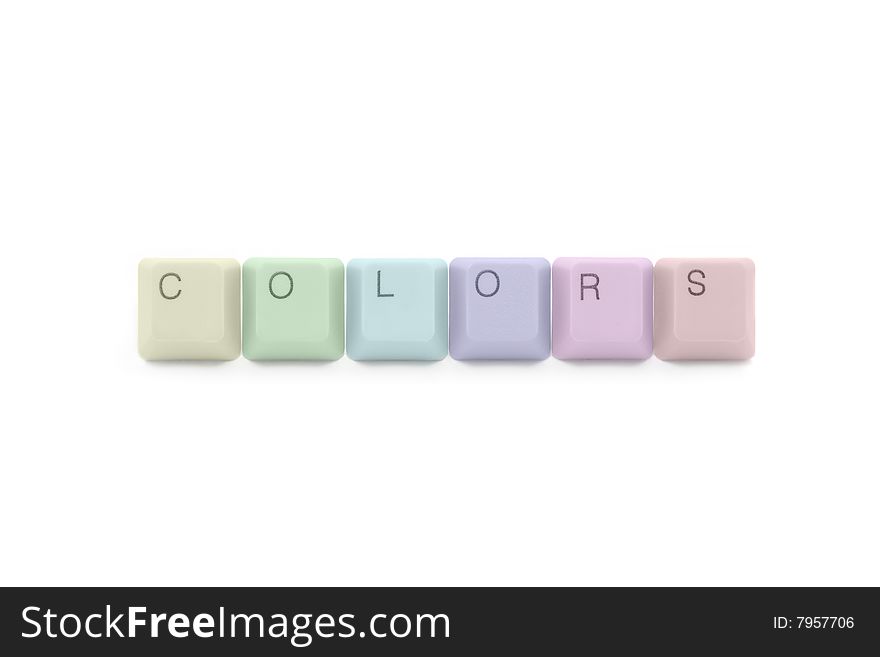 Colors palette of tecnology industry: multicolored keyboard keys