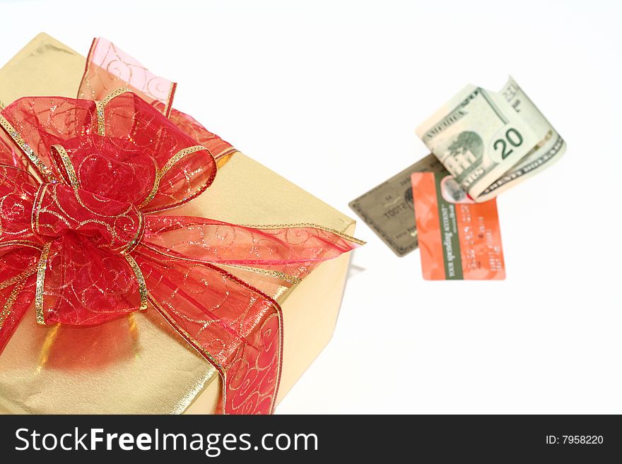 Purchasing gifts using cash and credit cards. Purchasing gifts using cash and credit cards