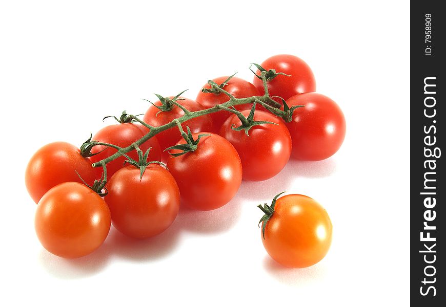 Red tomato isolated on a white background