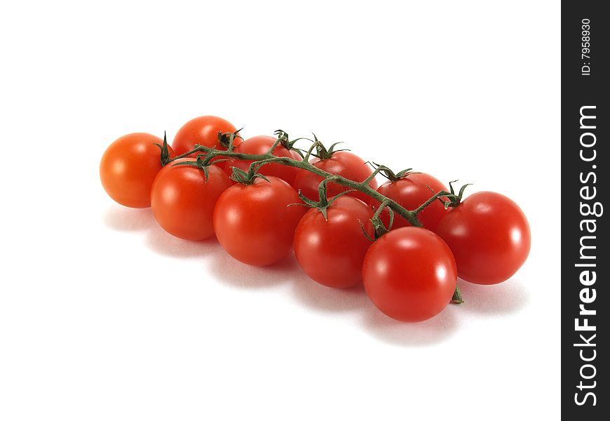 Red tomato isolated on a white background