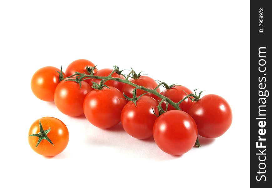 Red tomato isolated on a white background