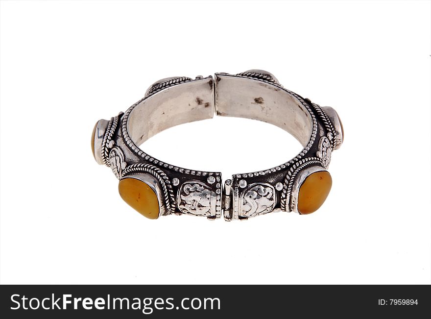 Ethnic silver bracelets originating from the china's tibet