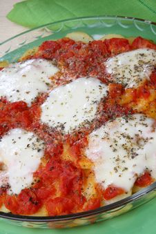 Potato Pizza With Ketchup Stock Photo Potato Pizza With Ketchup Stock Photo