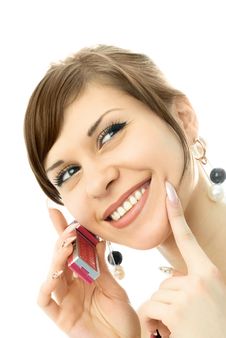 Beautiful Woman Talking On The Cellphone Stock Image Beautiful Woman Talking On The Cellphone Stock Image