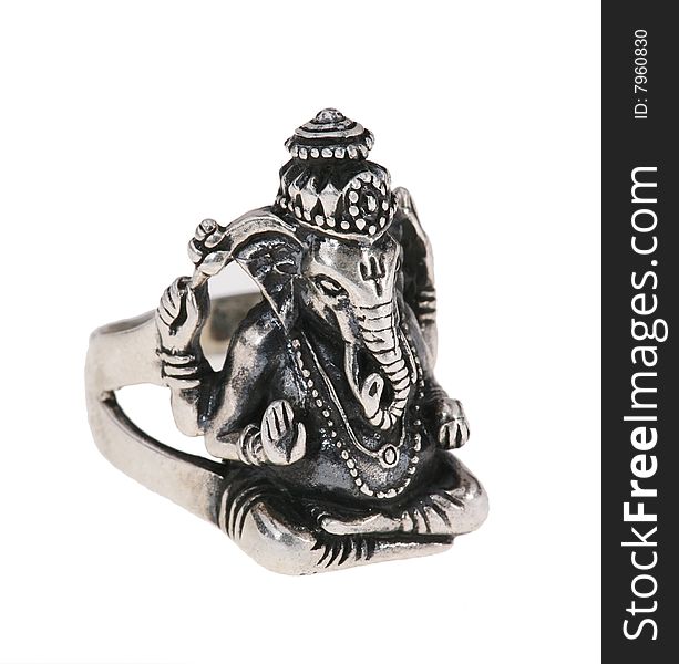 India statues carved with silver rings