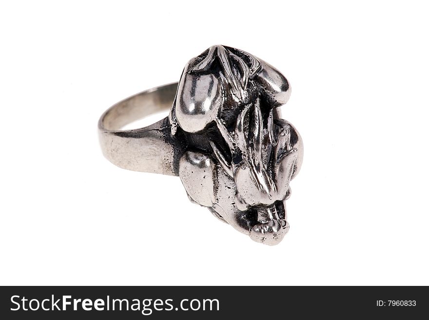 Hand-carved white ring in the context of