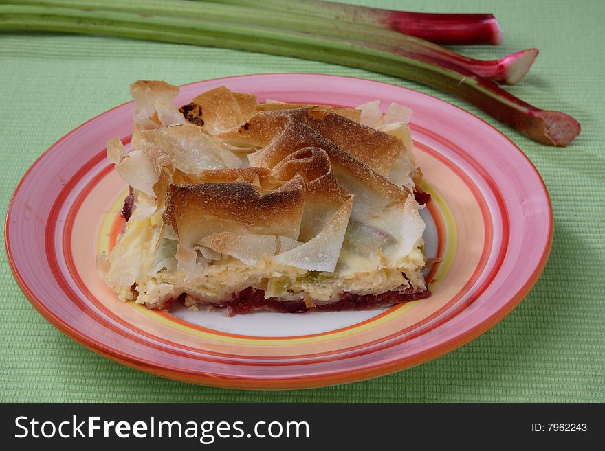 Vegetable pie dessert on plate