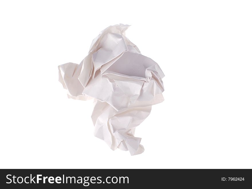 Waste paper on white background