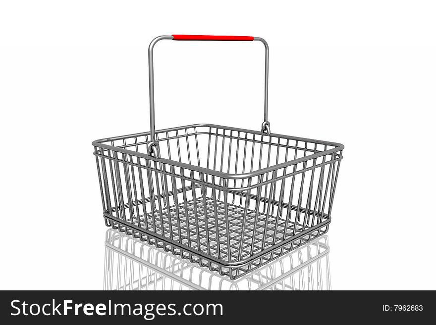 3d basket isolated in white background