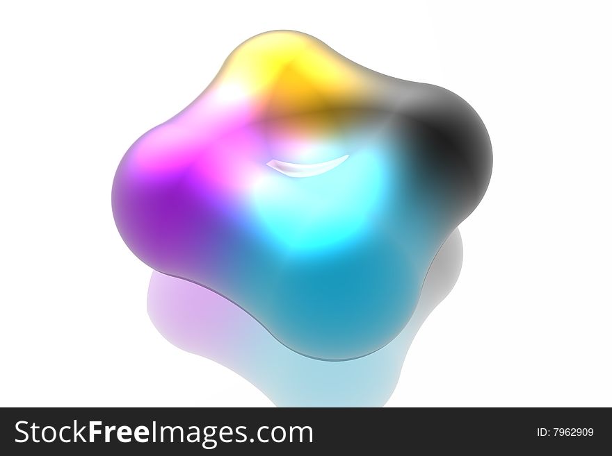 CMYK spheres isolated in white background