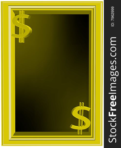 vector Illustration of us dollar frame