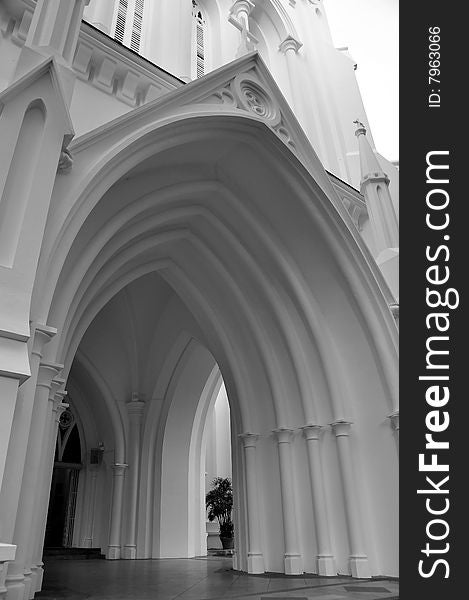 Grand arch entrance of a cathedral. Grand arch entrance of a cathedral