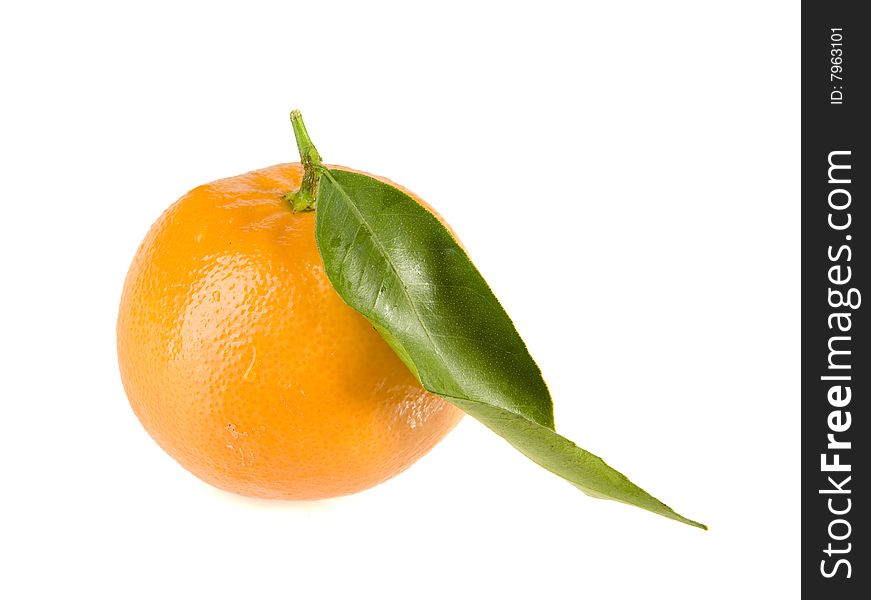 Tangerine With Leaf