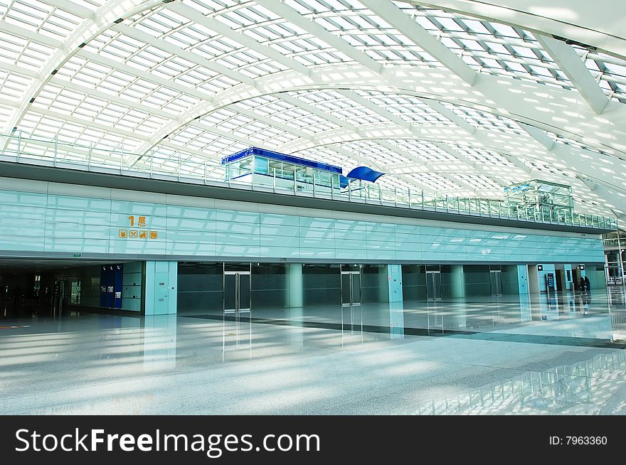 Modern hall inside in the beijing airfield