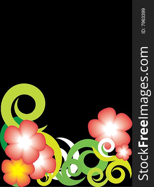 Abstract floral decoration vector illustration