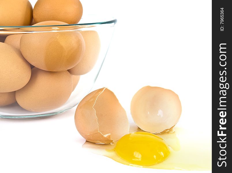 Bowl Of Eggs Isolated