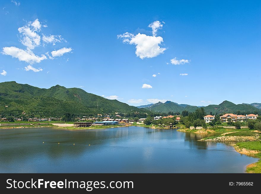 The view of lake and mountains